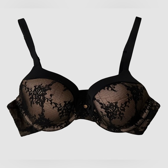 Felina Other - Felina Lingerie 38D Black Lace with Beige Under Bra
